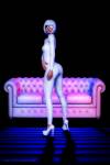 white Catsuit at deep blue light